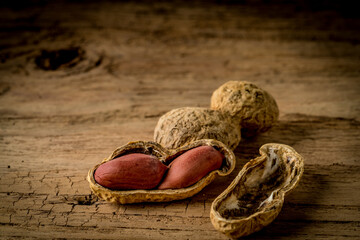 Wall Mural - Peanuts on wood desk