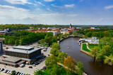 Fototapeta  - Springtime cityscape of Tartu town