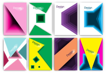 Wall Mural - geometric minimal gradients set design,brochure,eps10 vector.