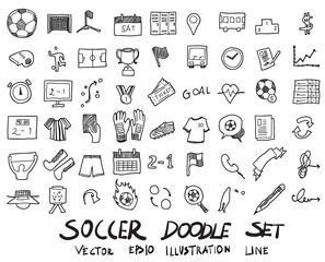 Wall Mural - soccer doodle sketch vector ink eps10
