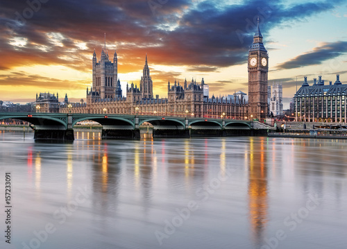 Plakat Londyn - Big Ben i parlament, Wielka Brytania