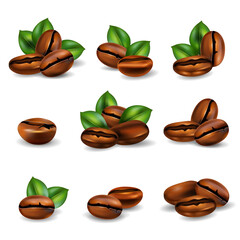 Sticker - Coffee Beans Realistic Set