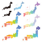 Fototapeta Miasto - 日本地図　デザイン　セット
