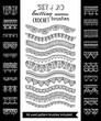 Vector set of 20 crochet patterns for borders, edgings and trims.