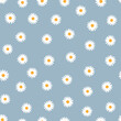 © Anne Punch - Seamless floral pattern. White daisies on a blue background.