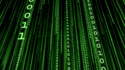 green binary matrix background