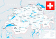 © Porcupen - Switzerland - map and flag – illustration