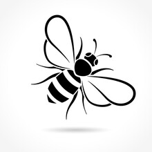 Bee Icon On White Background