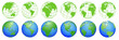 Planet Earth, world globe maps, set of ecology icons 