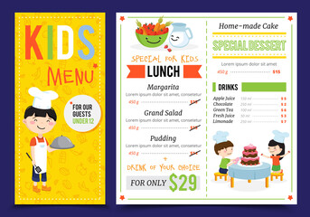 Wall Mural - Kids Restaurant Menu Design