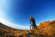 © Aleksey - Mountain Bike and blue sky background. photographed on a fisheye lens