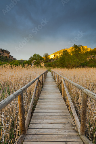 Naklejka na kafelki Sunset over hills and grasslands in Cuenca,Spain