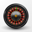 Realistic casino gambling roulette wheel isolated. Vector play chance luck roulette wheel illustration