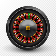 Realistic casino gambling roulette wheel isolated. Vector play chance luck roulette wheel illustration