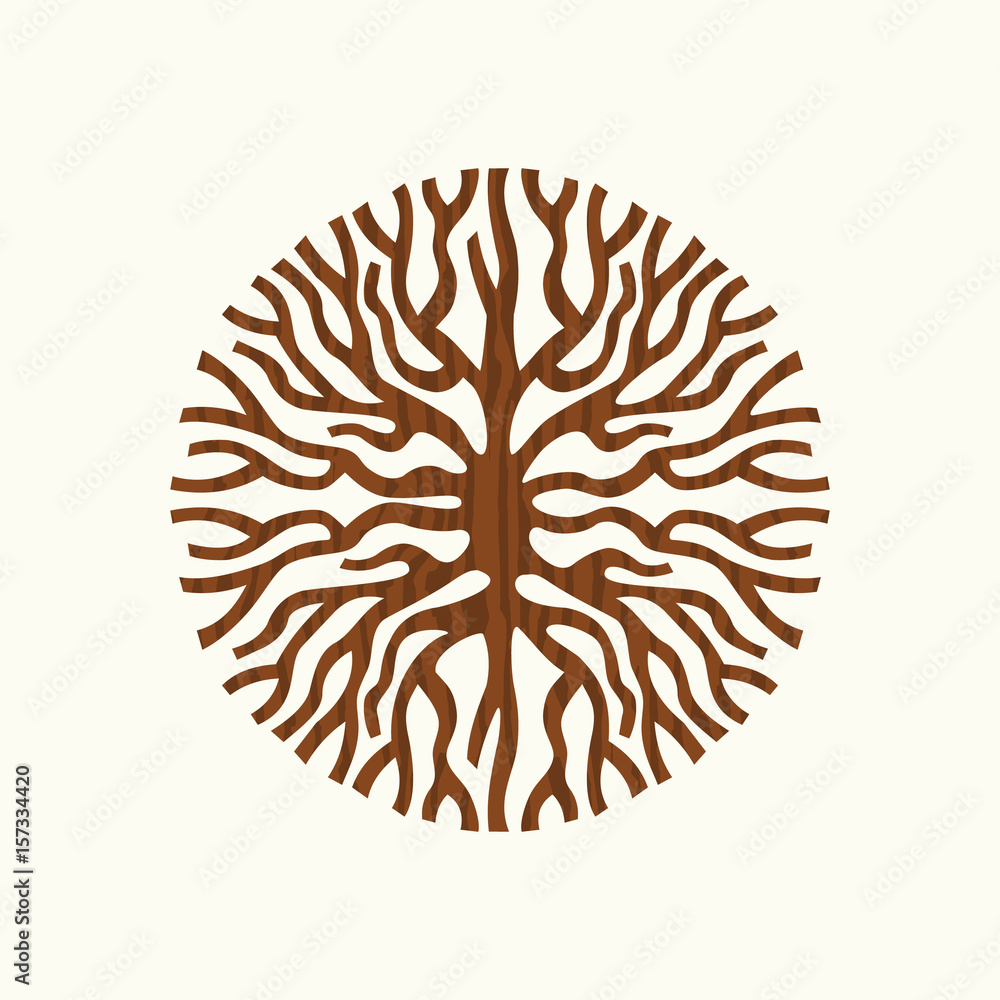 Tree root concept nature symbol illustration Stock Vector | Adobe Stock
