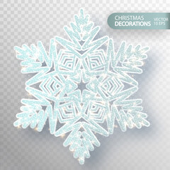 Wall Mural - Christmas decoration. Glass snowflake