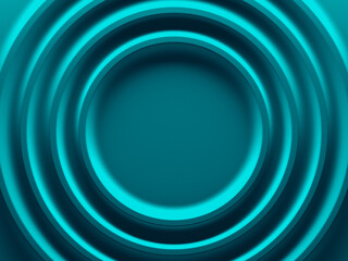 Wall Mural - Cyan blue radial background picture. 3D illustration. This image works good for text and website background, print and mobile application.