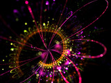 Fototapeta Kosmos - Spiral Shine Flower Background with Bokeh Effect   - Fractal Art  