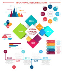 Aufkleber - Vector flat infographics design elements template