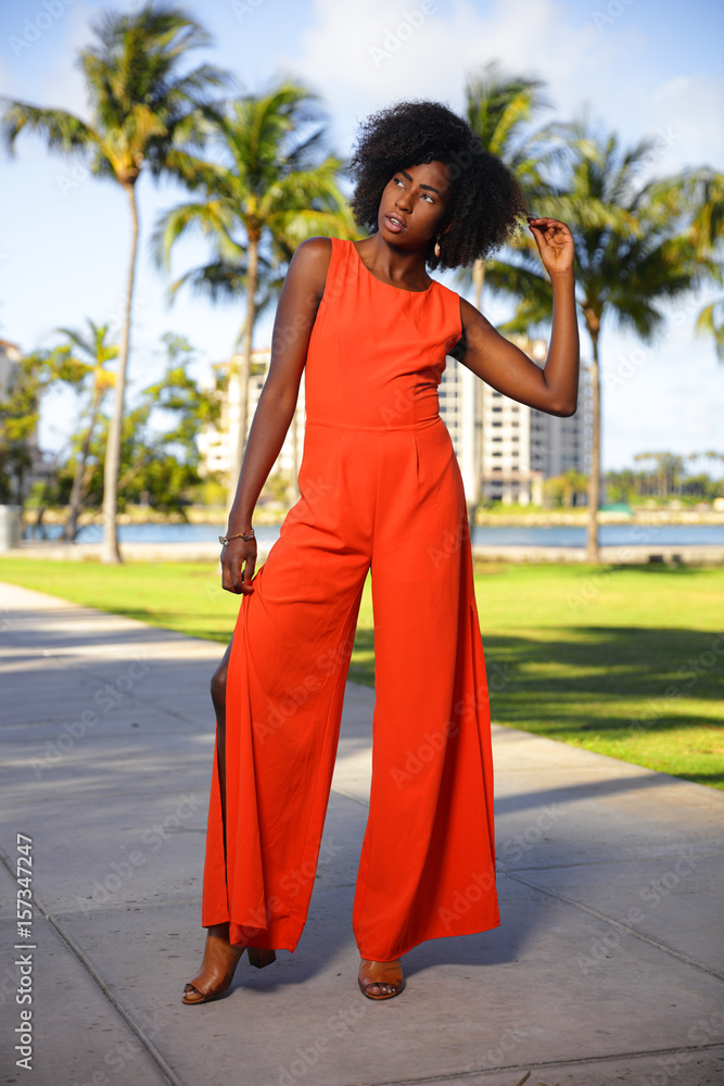 Black and orange jumpsuit online