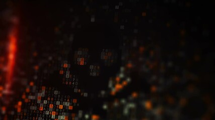 Wall Mural - pirate symbol on computer screen out of hex code. hacking and cyber piracy concept. seamless loop an