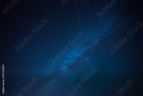 Abstract space with blue star explosion Fototapeta