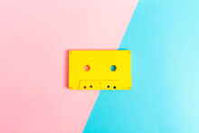 Retro Cassette Tapes On Bright Background