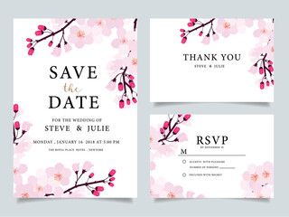 wedding invitation card with  flower Templates