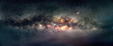 Fototapeta  - Galaxy Milky way panorama view in sky, night view black hole in universe. galaxy of the earth in space  