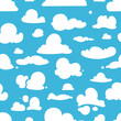 © ONYXprj - Different vector clouds on blue sky. Seamless pattern in cartoon style