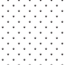 Seamless Pattern. Marijuana Icon. Cannabis Leaf Vector Illustration Isolated On White Background. Medical Cannabis Sign. Legalize Symbol. Fabric Textile Texture, Banner For Web Site.