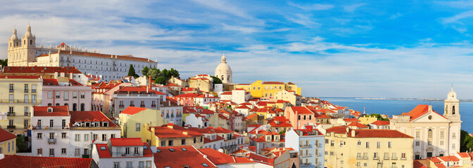 Lisbon cityscape, view of the Alfama downtown