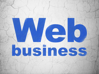 Web development concept: Web Business on wall background