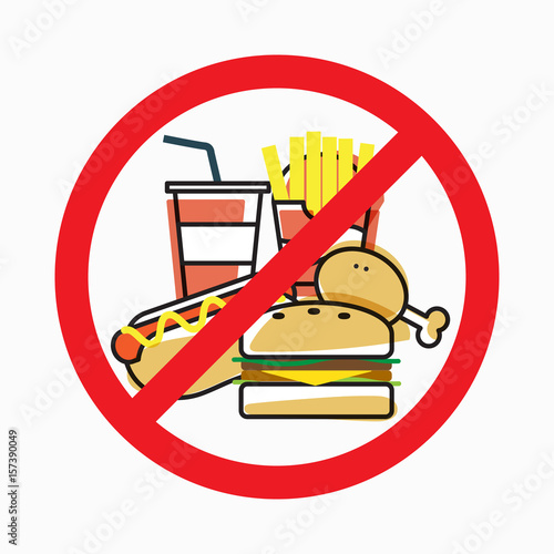 No Junk Food, Stop Unhealthy Stock Vector Adobe Stock