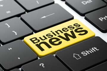 News concept: Business News on computer keyboard background