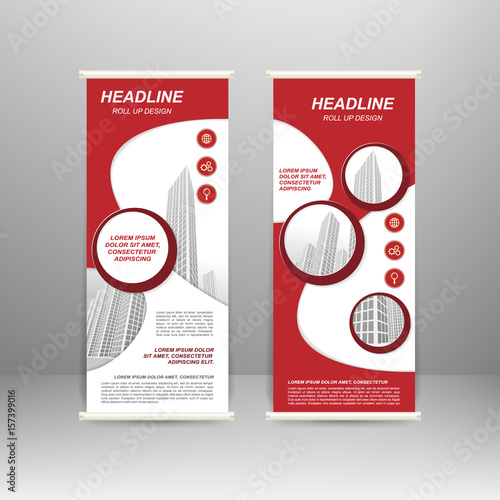 Roll Up Banner Stand Design For Advertisement Poster Brochure Presentation Business Template Vector Illustration Buy This Stock Vector And Explore Similar Vectors At Adobe Stock Adobe Stock