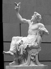 head and shoulders detail of the ancient sculpture