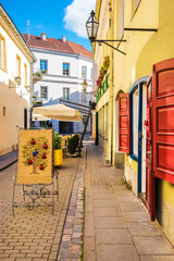 Street cafe in old town of Vilnius