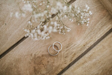 Rings Laying On Wood