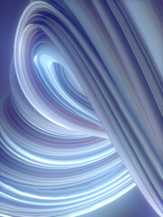 Leinwandbilder - Colored twisted shape. Computer generated abstract geometric 3D render illustration