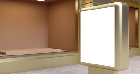 Wall Mural - 4k. the window of the store. lightboxes