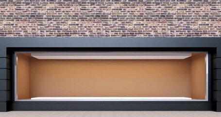 Wall Mural - 4k. empty storefront. brick wall on red brick wall background