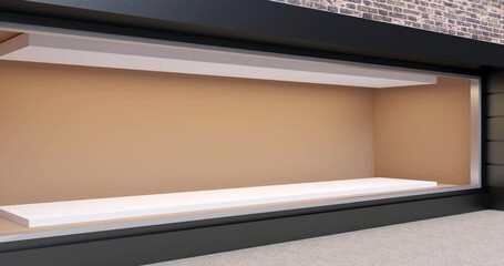 Wall Mural - 4k. empty storefront. brick wall on brick wall background