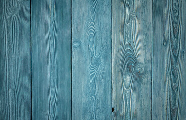 Canvas Print - the blue background of old wood boards