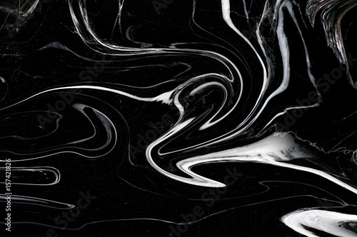 Leinwand Poster blalck liquid marble pattern texture