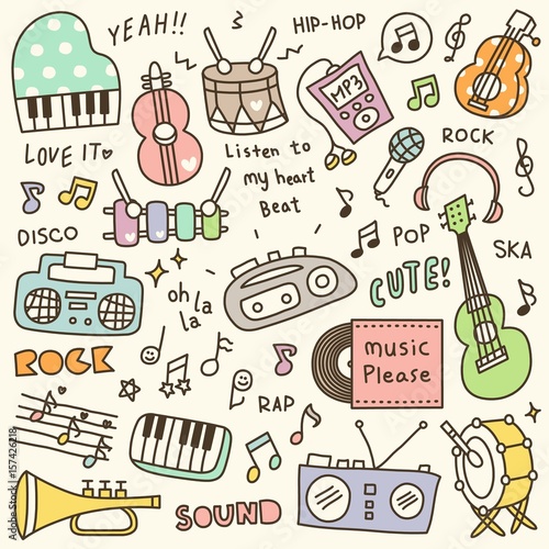 Set Of Cute Music Instrument Music Player Buy This Stock