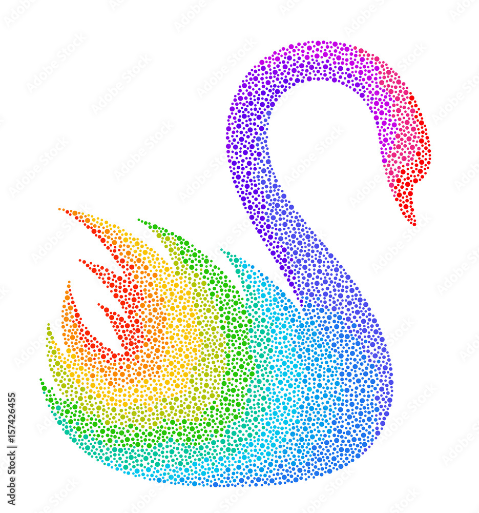 Stylized rainbow swan on a white background Stock Vector | Adobe Stock