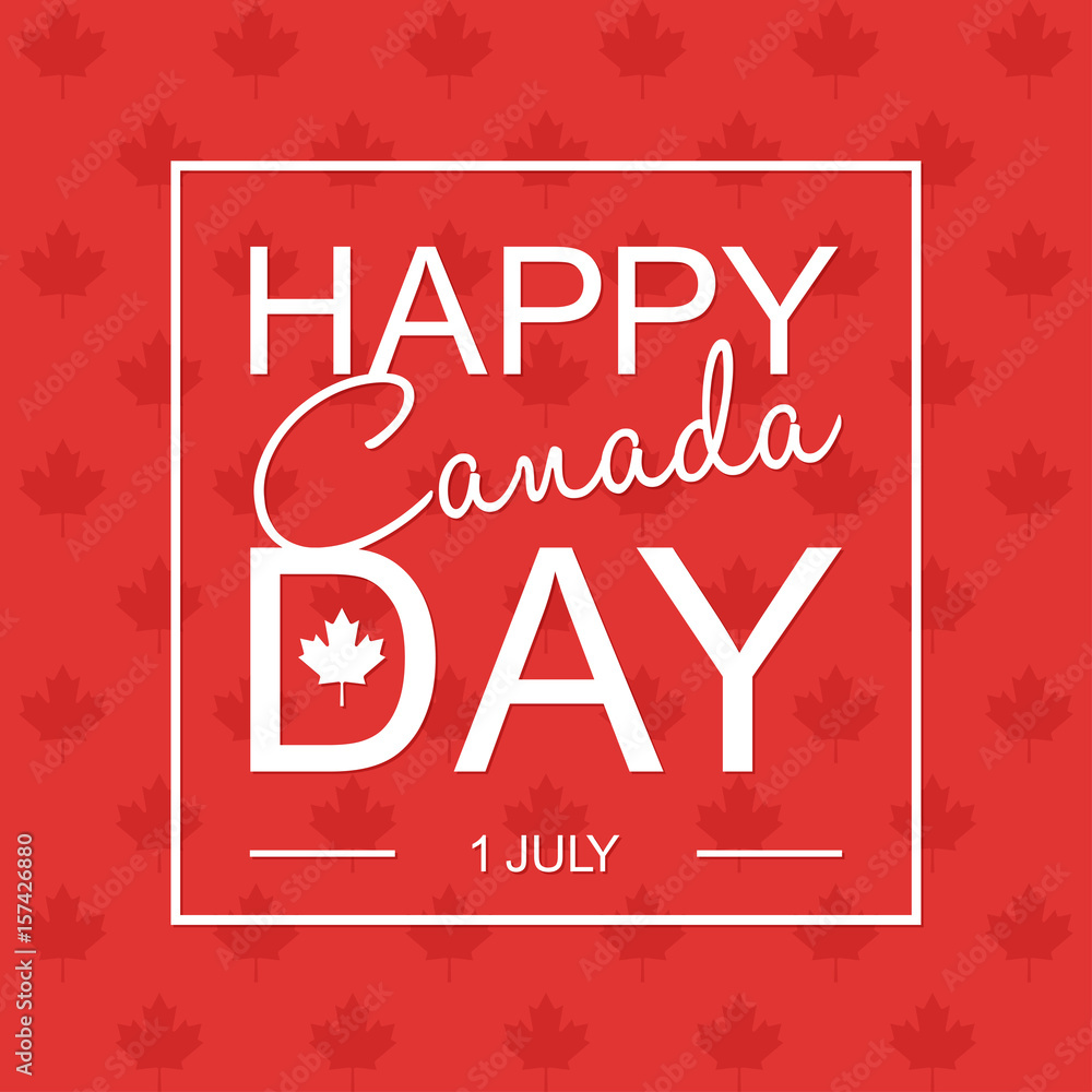 Happy 1th of July Canada Day card or background with Maple leaf. Stock ...
