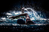 Fototapeta Krajobraz - Freistilschwimmer im Gegenlicht