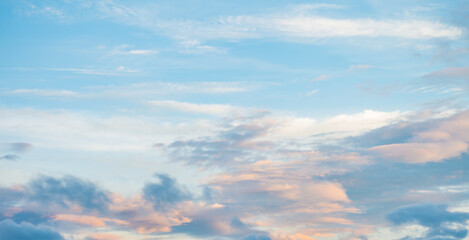 Colorful clouds on blue sky background